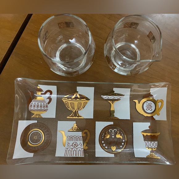 Inland Glass midcentury creamer, sugar, tray - Excellent condition - Picture 2 of 7